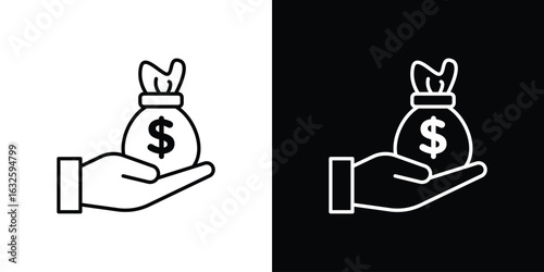 loan icon line symbol concept, vector illustration