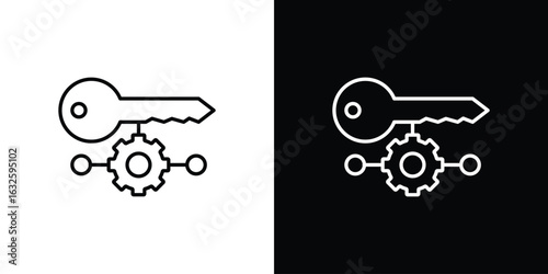 Key factor icon line symbol concept, vector illustration