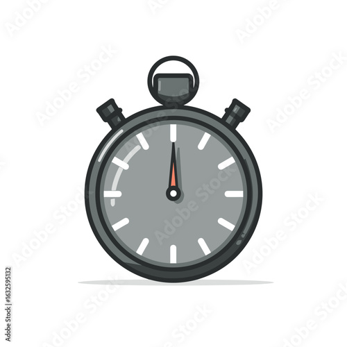 Stopwatch indicating time measurement in a simple black design perfect for sports and exercises