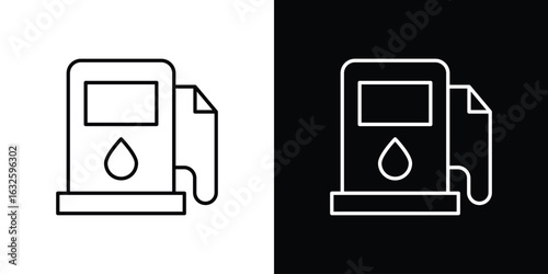 Gas station icon line symbol concept, vector illustration