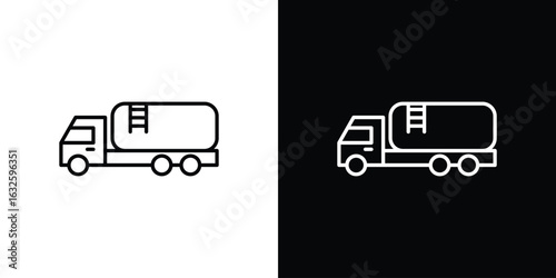 Fuel truck icon line symbol concept, vector illustration