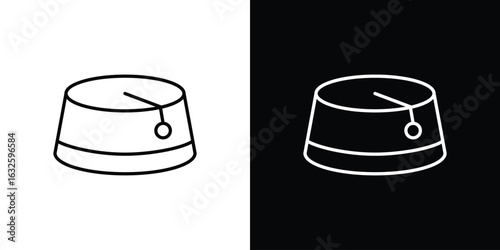 Fez hat icon line symbol concept, vector illustration