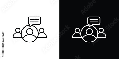 Expert opinion icon line symbol concept, vector illustration