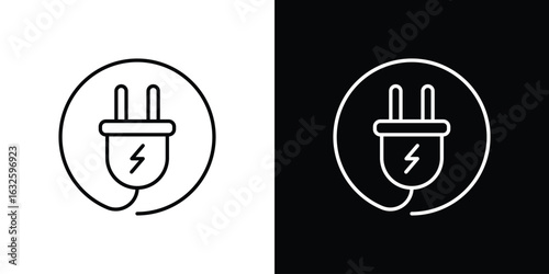 Electric plug icon line symbol concept, vector illustration
