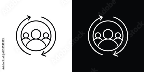 Customer retention icon line symbol concept, vector illustration