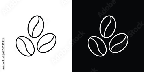 Coffee beans icon line symbol concept, vector illustration