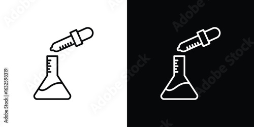 Chemical test icon line symbol concept, vector illustration