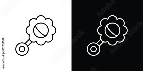 baby rattle icon line symbol concept, vector illustration