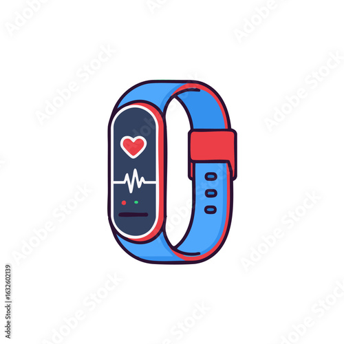 Heart rate monitor vector fitness tracker clip art