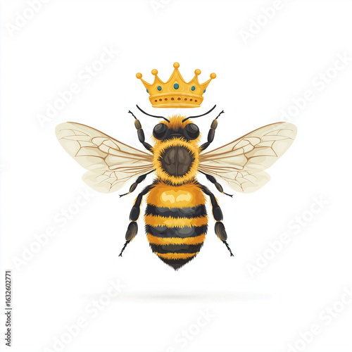 Honeybee Wearing a Crown illustration