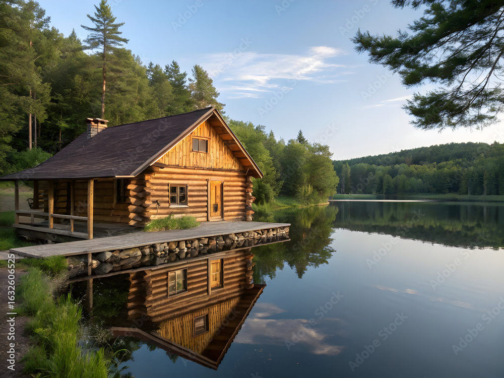 Obraz premium house on the river