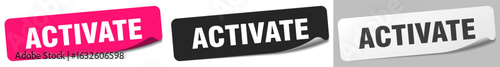 activate sticker. activate sticker set on white background