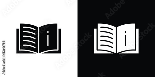 guide book icon in flat style, filled black symbol