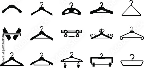 Different types of hangers for clothes vector illustration