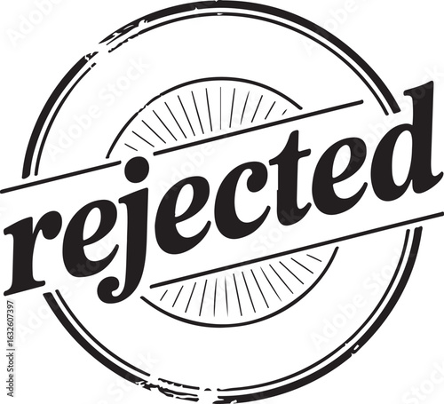 Rejected Stamp Vector Illustration with Grunge Effect for Document Denial