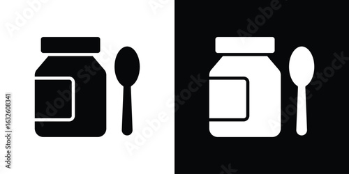 Syrup medicine bottle icon in flat style, filled black symbol