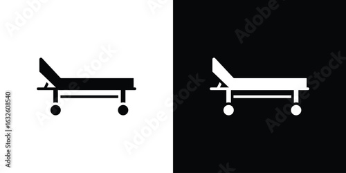 Stretcher icon in flat style, filled black symbol