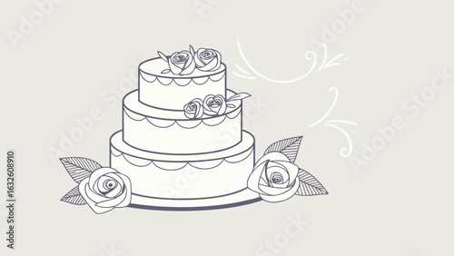  Minimalist Wedding Cake with Roses 