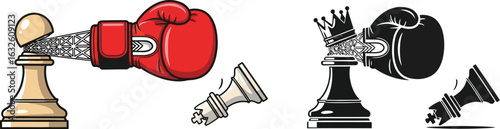 Chess boxing metaphor pawn versus king strategy competition
