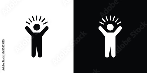 Self confidence icon in flat style, filled black symbol
