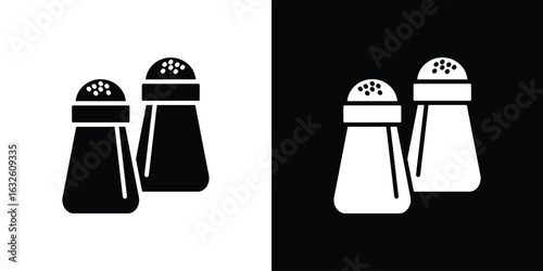 Salt and pepper shakers icon in flat style, filled black symbol