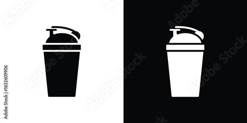 Protein shake icon in flat style, filled black symbol