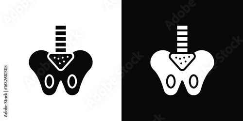 Pelvis icon in flat style, filled black symbol