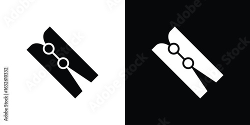 Peg icon in flat style, filled black symbol
