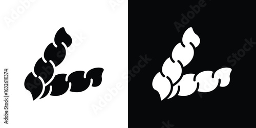 Pasta icon in flat style, filled black symbol