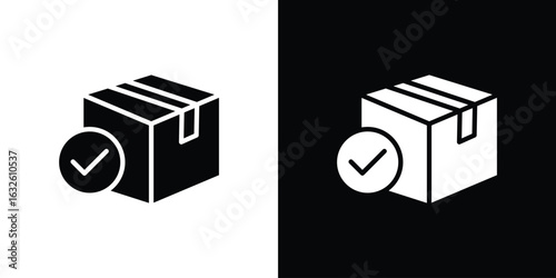 Order receive icon in flat style, filled black symbol