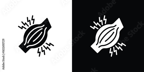 Myalgia icon in flat style, filled black symbol