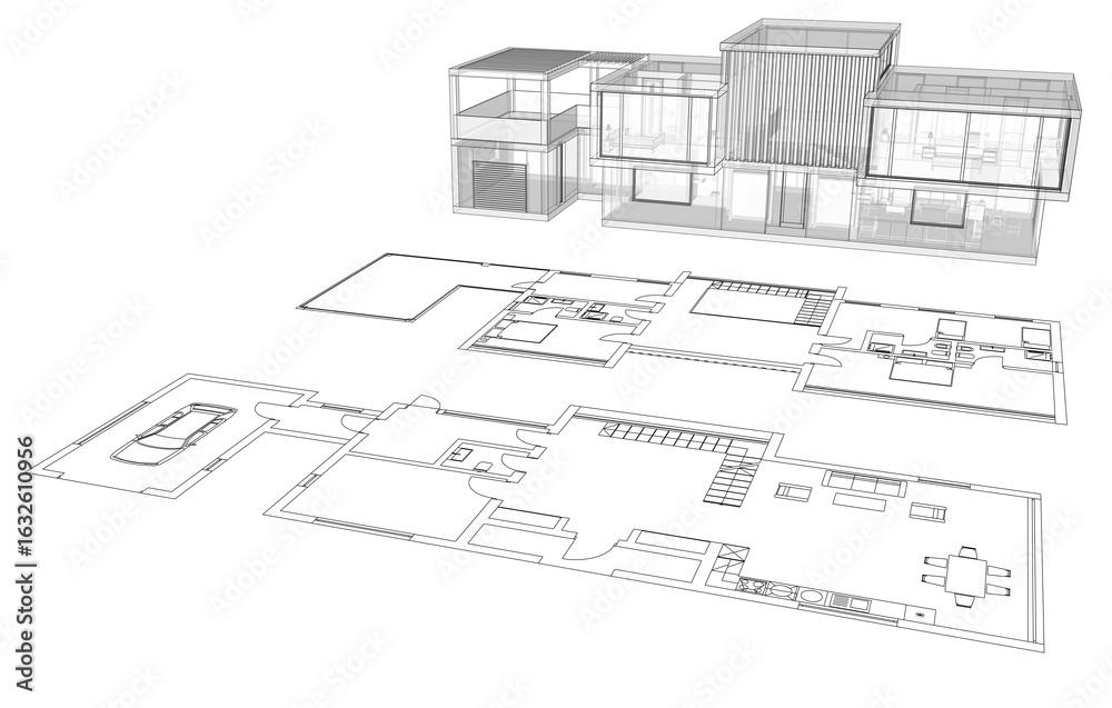 Fototapeta premium house plan blueprint