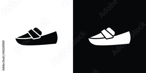 Loafer icon in flat style, filled black symbol