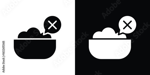 Lack of appsetite icon in flat style, filled black symbol