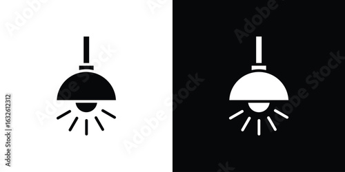 Hanging light icon in flat style, filled black symbol