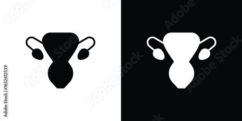 Gynecology icon in flat style, filled black symbol
