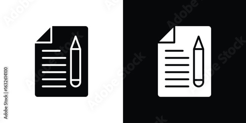 Declarations icon in flat style, filled black symbol