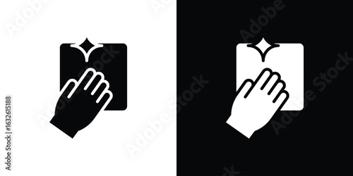 Clean icon in flat style, filled black symbol