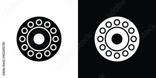 Car bearing icon in flat style, filled black symbol