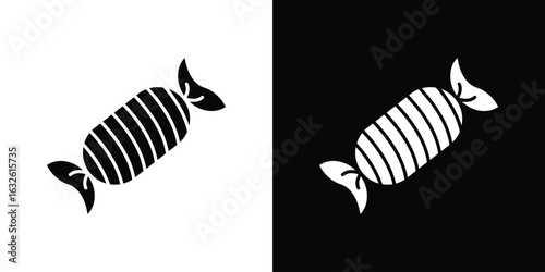 Candy icon in flat style, filled black symbol