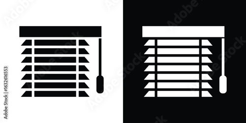 Blinds icon in flat style, filled black symbol