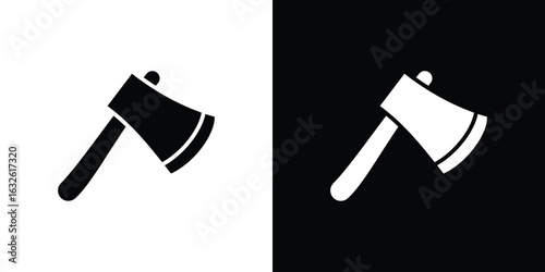 Axe icon in flat style, filled black symbol