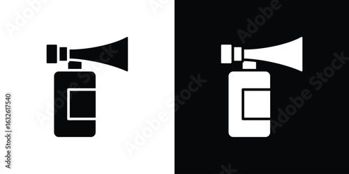 Air horn icon in flat style, filled black symbol