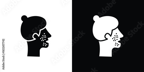 Acne icon in flat style, filled black symbol