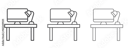 Workspace icon in Line Art Style for Design collection