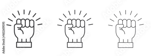 Will power icon in Line Art Style for Design collection