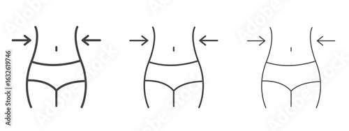 Weight loss icon in Line Art Style for Design collection