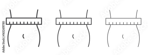 Weight loss icon in Line Art Style for Design collection