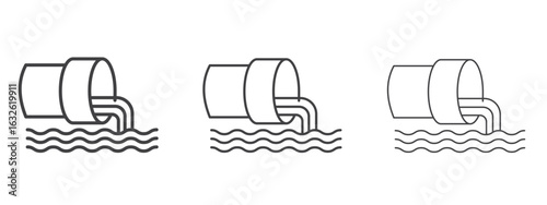 Waste water icon in Line Art Style for Design collection
