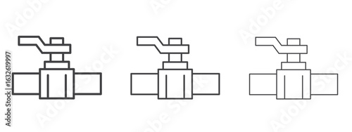 Valve icon in Line Art Style for Design collection